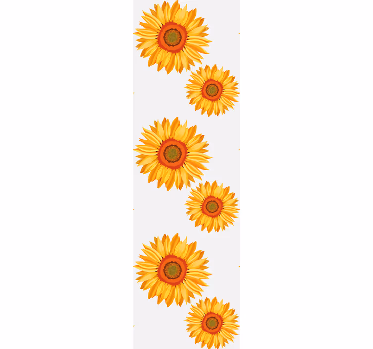 Persiana enrollable naranja flores elegantes - TenVinilo