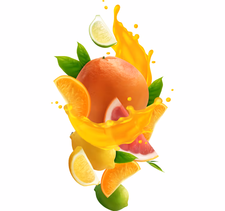 Persiana enrollable naranja salpicadura de frutas - TenVinilo