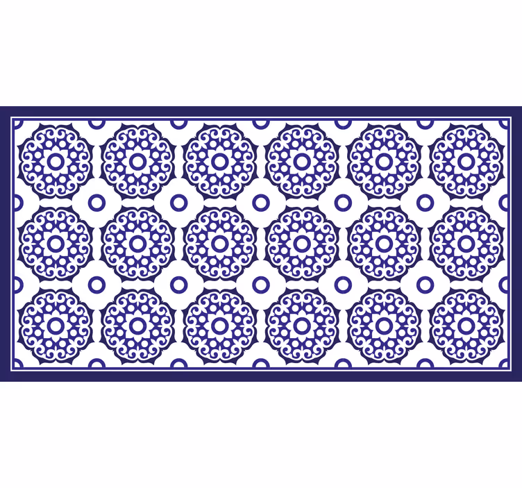 Persiana enrollable para baño con patrón floral azul claro - TenVinilo