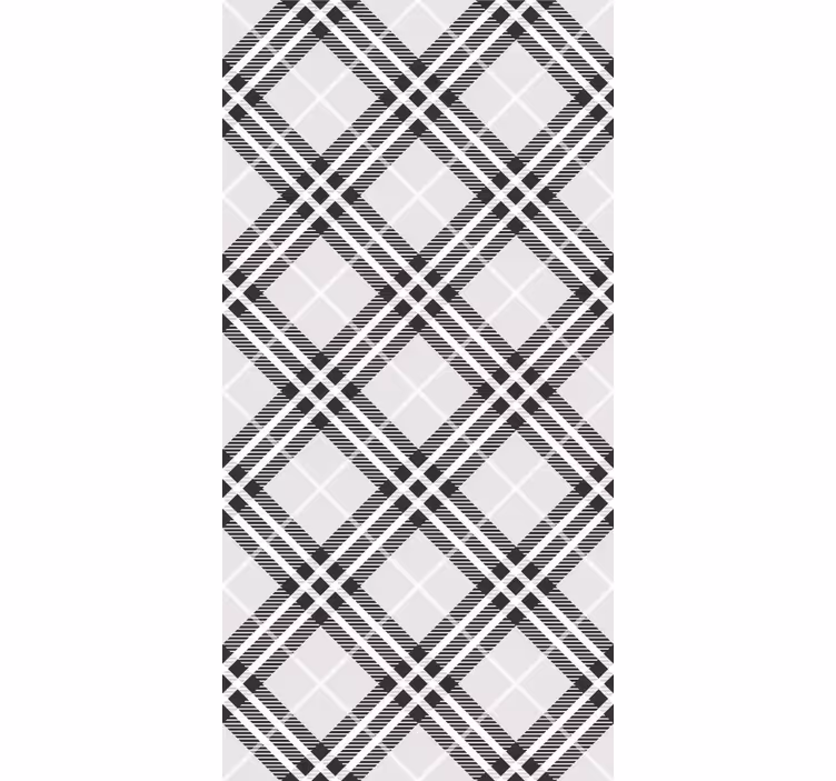Persiana enrollable clásico tartan escocés blanco y negro - TenVinilo