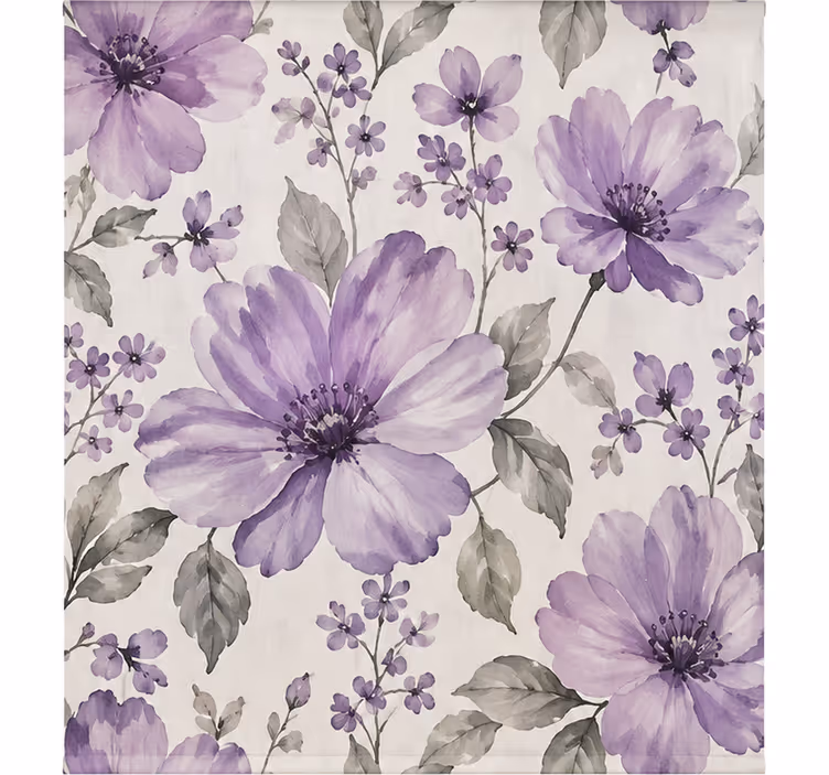 Persiana enrollable morada flores hermosas - TenVinilo