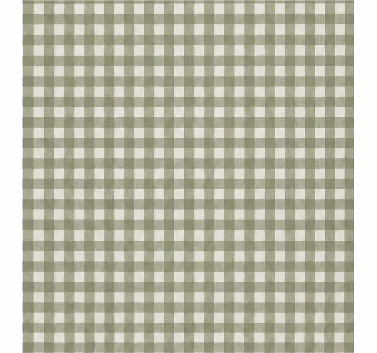 Persiana enrollable verde con patrón de cuadros gingham - TenVinilo