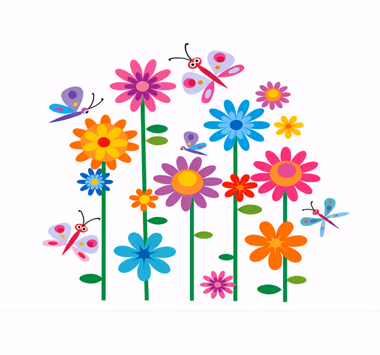 Persiana enrollable infantil flores alegres - TenVinilo