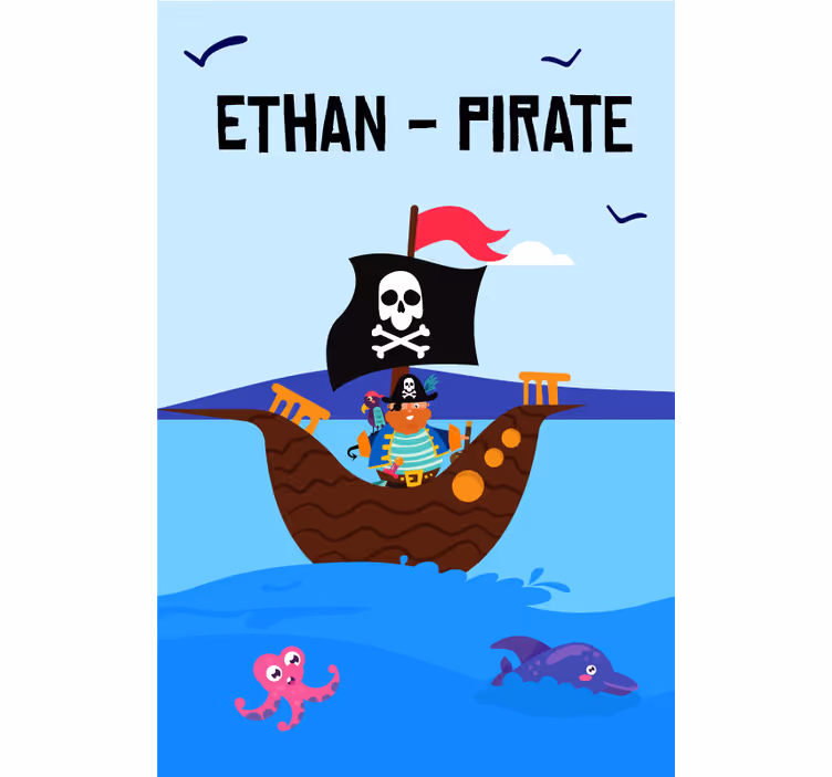 Persiana enrollable personalizable aventura pirata marítima - TenVinilo