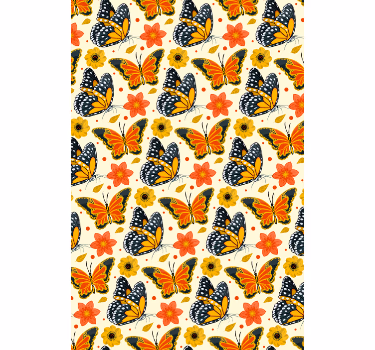 Persiana enrollable mariposa patrón floral de mariposas - TenVinilo
