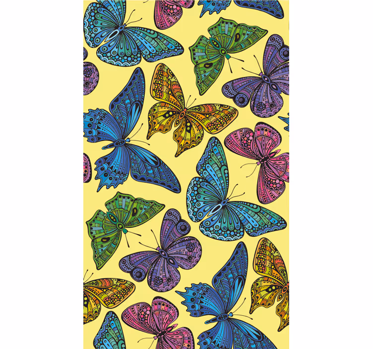Persiana enrollable mariposa fondo amarillo - TenVinilo