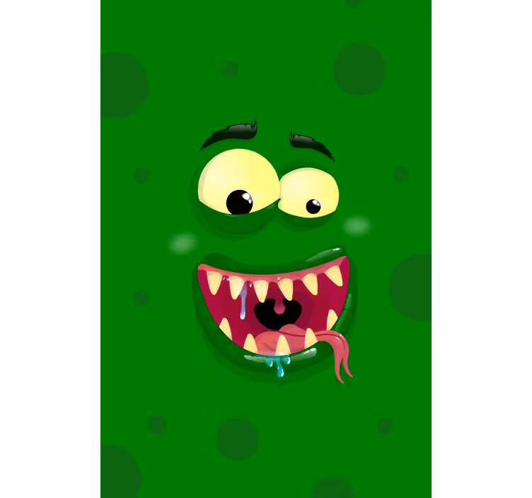 Persiana enrollable divertido monstruo verde - TenVinilo