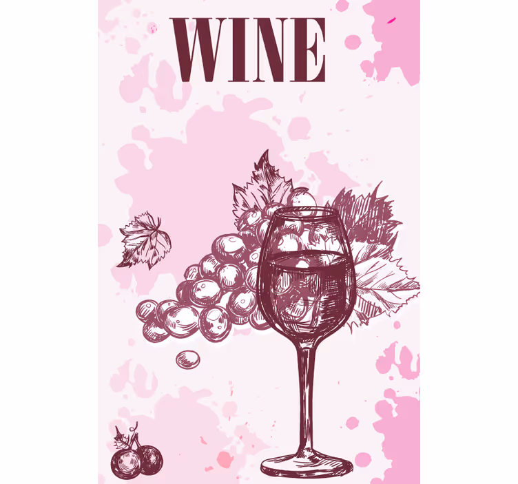 Persiana enrollable romántica boceto de vino vintage - TenVinilo