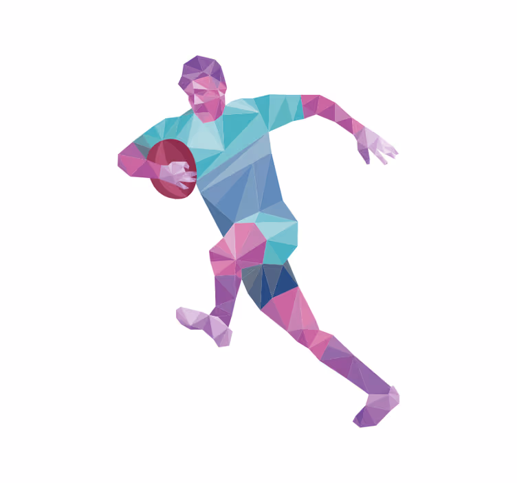 Persiana enrollable deportes jugador de rugby geométrico - TenVinilo