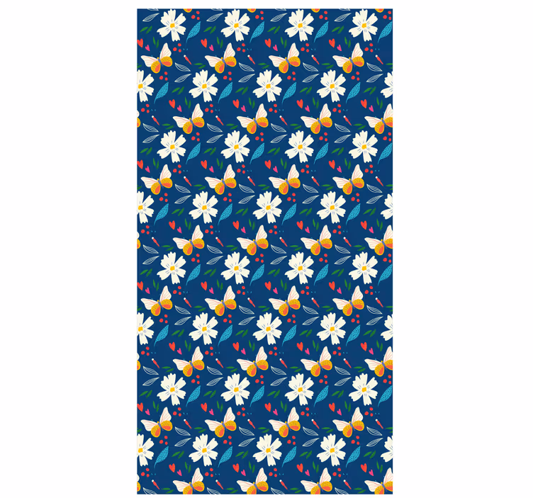 Estor infantil Diseño floral con mariposas - TenVinilo