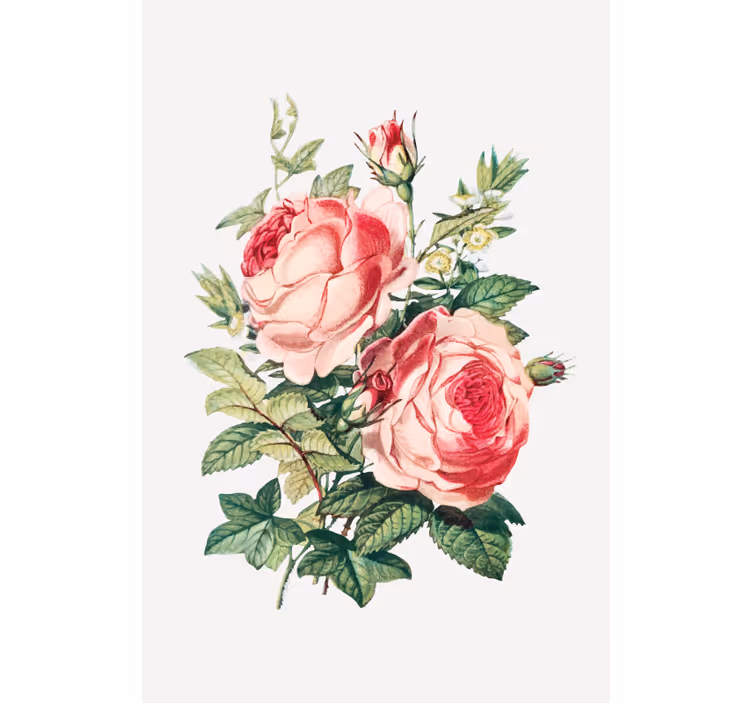 Persiana enrollable flores flores de rosa románticas - TenVinilo