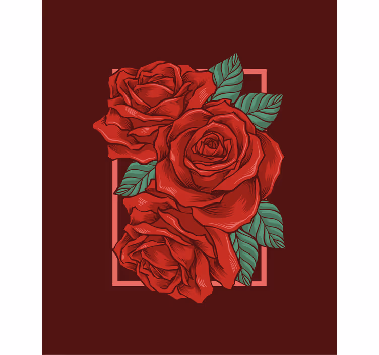 Persiana enrollable flores rosas rojas elegantes - TenVinilo