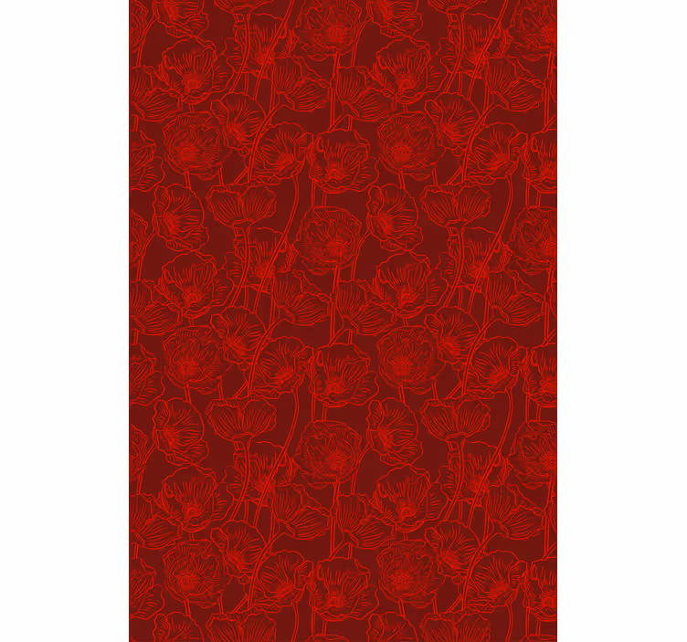 Persiana enrollable floral patrón rojo intrincado - TenVinilo