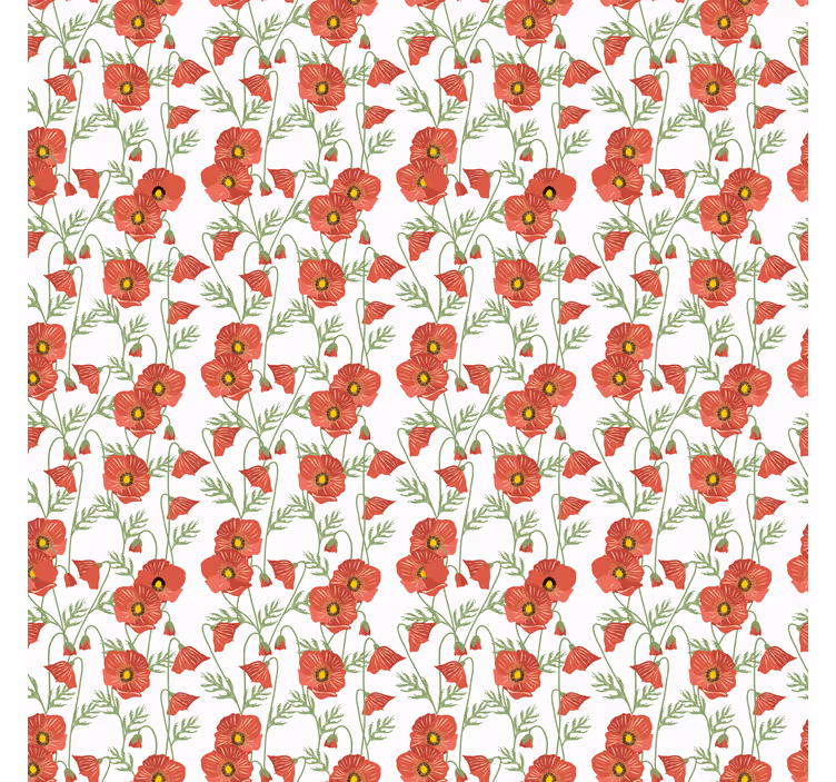 Persiana enrollable floral patrón de amapola roja - TenVinilo