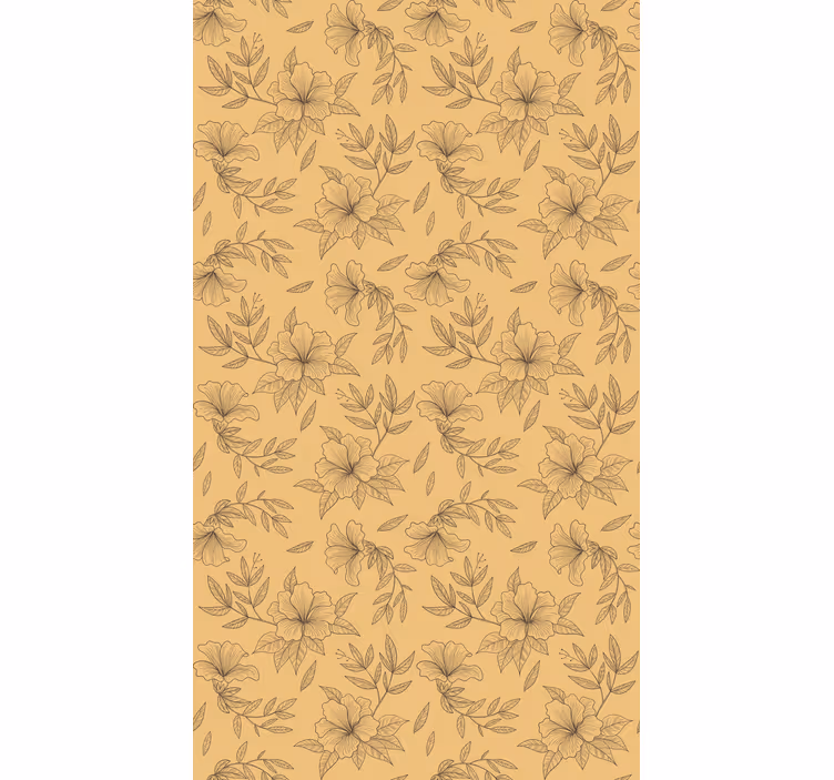 Persiana enrollable floral patrones estilizados beige - TenVinilo