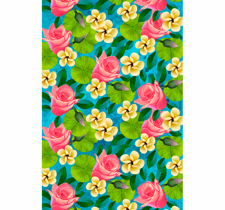 Persiana enrollable flores en colores vibrantes - TenVinilo
