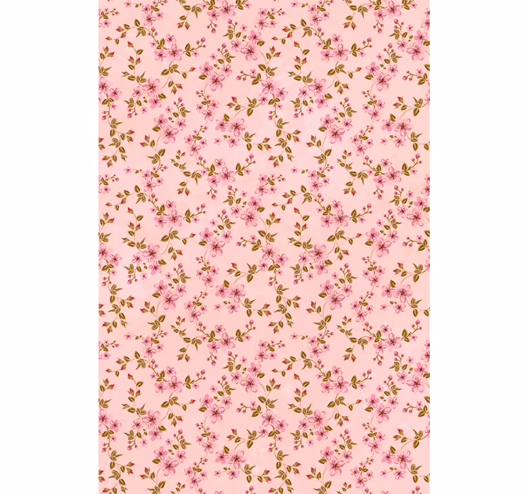 Persiana enrollable flores patrón elegante rosa - TenVinilo