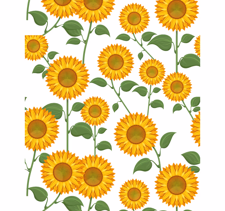 Persiana enrollable flores motivo botánico de girasol - TenVinilo
