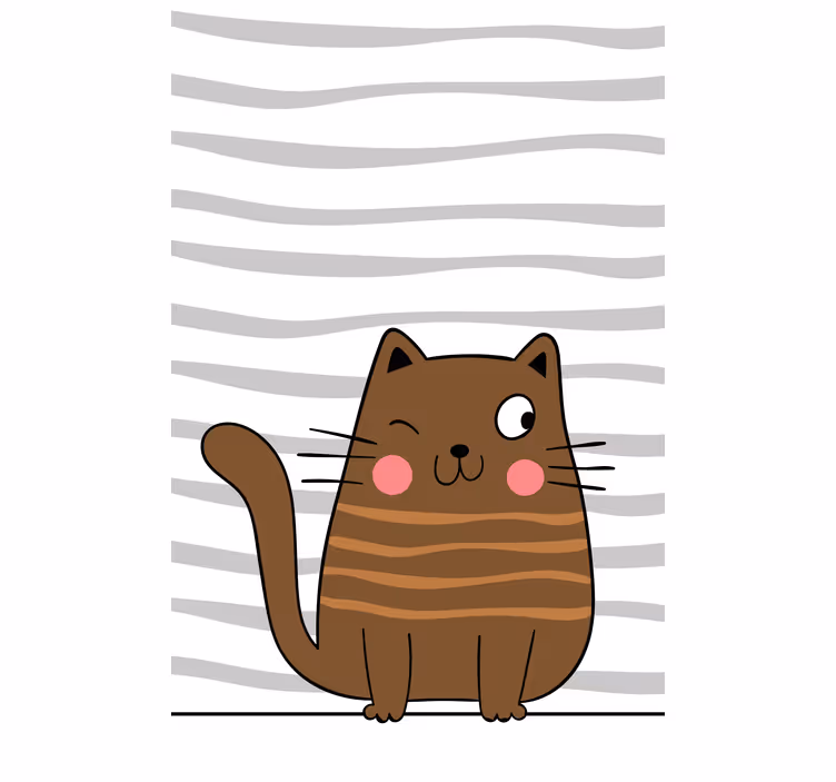 Persiana enrollable animales gato de dibujos encantador - TenVinilo