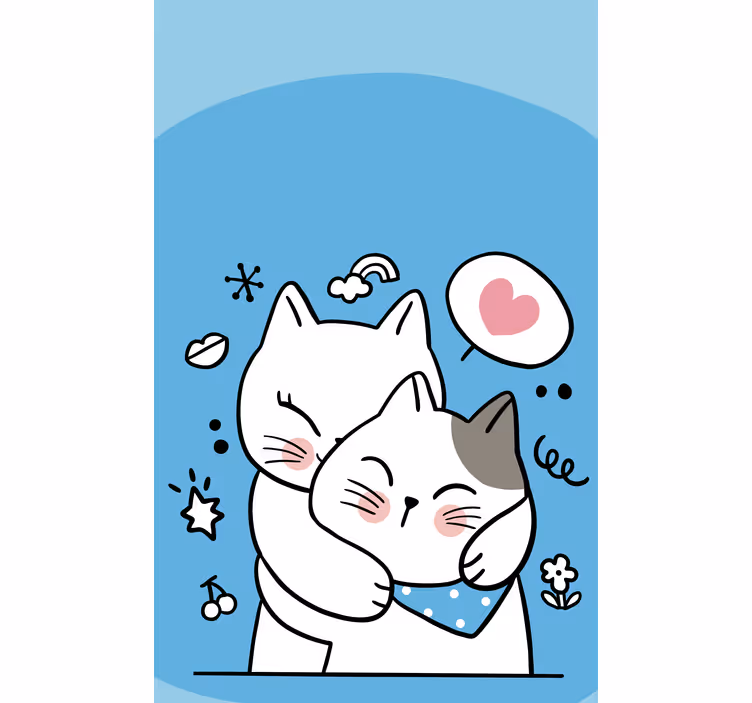 Persiana enrollable animales lindo abrazo de gato - TenVinilo