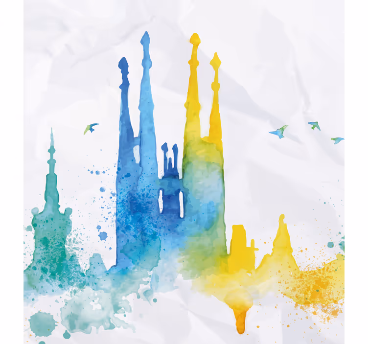 Estor dibujos Acuarela sagrada familia - TenVinilo
