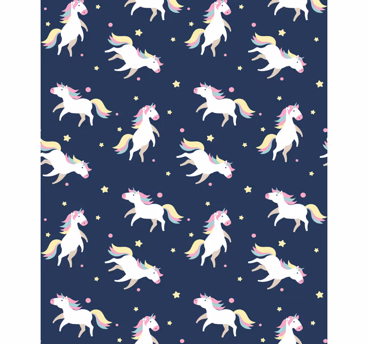Persiana enrollable infantil unicornios mágicos corriendo - TenVinilo