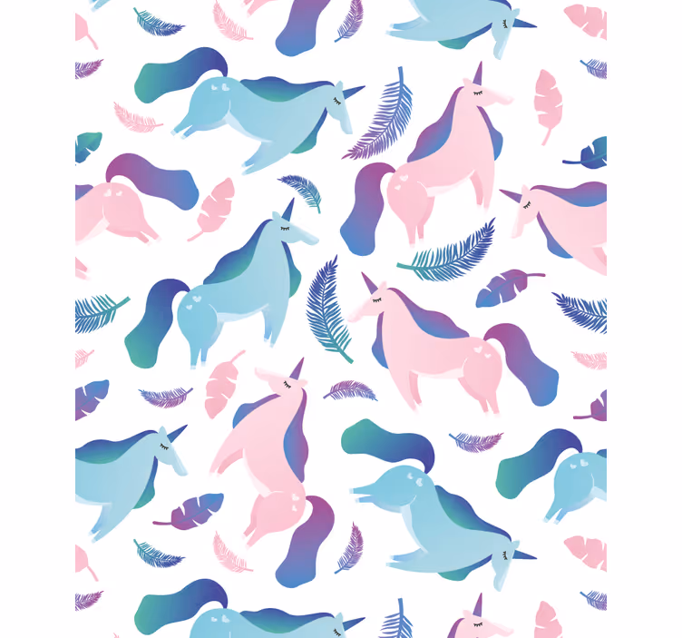 Persiana enrollable infantil unicornios y plumas - TenVinilo
