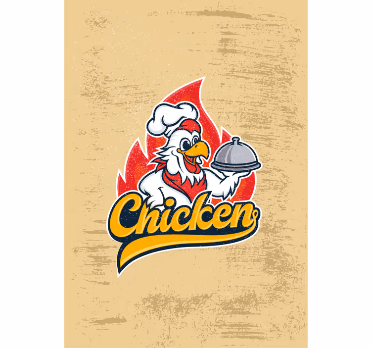 Persiana enrollable para cocina pollo del chef sirviendo - TenVinilo