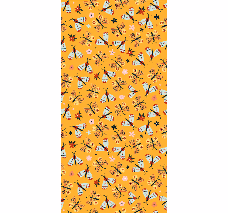 Persiana enrollable mariposa diseño tradicional amarillo - TenVinilo