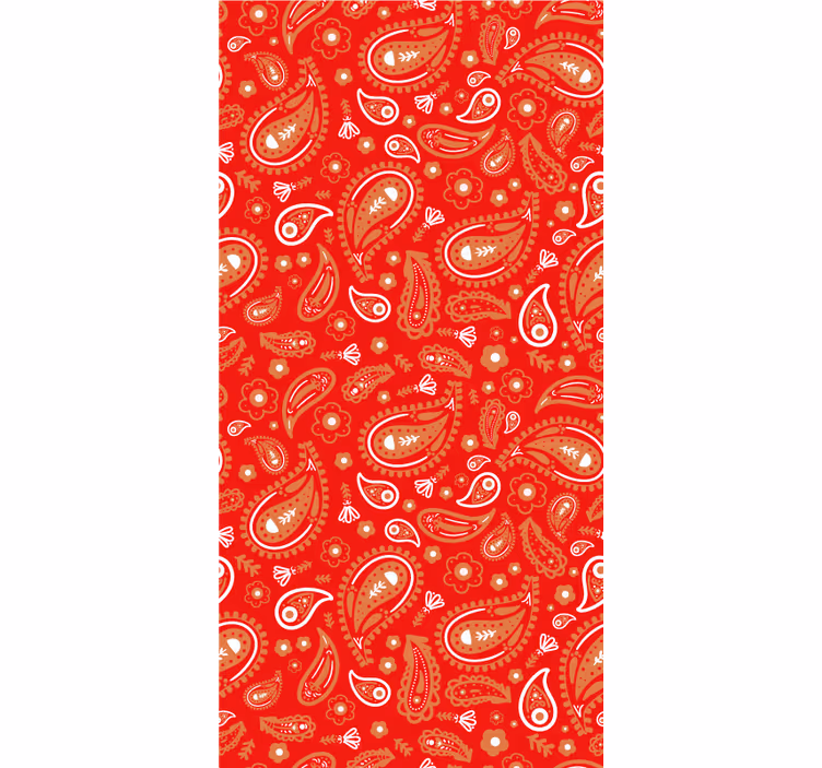 Persiana enrollable floral patrón de cachemira rojo - TenVinilo