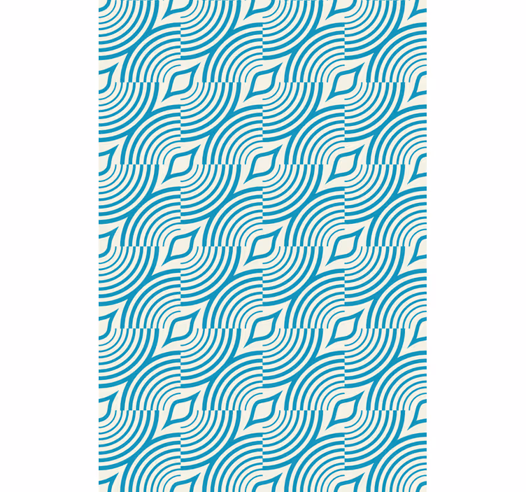 Estor flores Mar azul lineas - TenVinilo