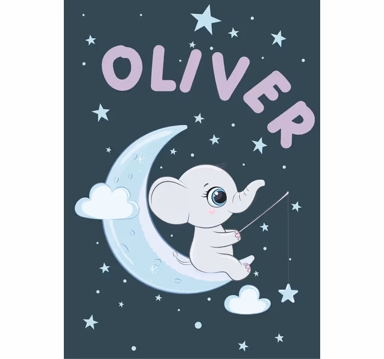 Estor personalizable Elefante y estrellas - TenVinilo