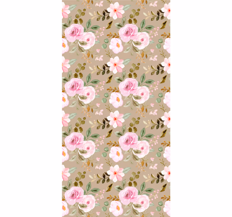 Persiana enrollable floral patrones florales rosas - TenVinilo