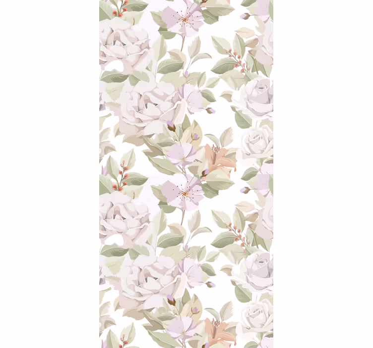 Persiana enrollable elegante motivo floral beige - TenVinilo