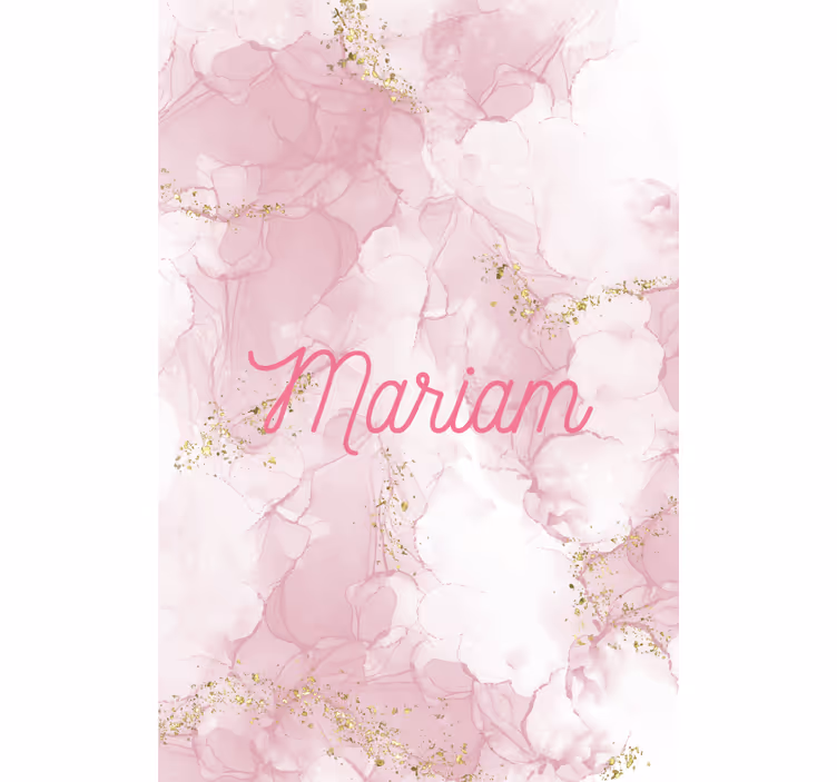 Persiana enrollable elegante mármol rosa con nombre - TenVinilo