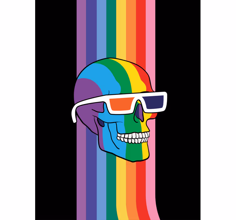 Estor salón Calavera de color lgbt - TenVinilo