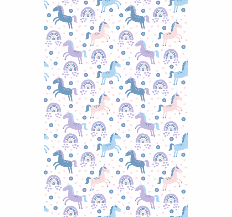Persiana enrollable infantil unicornios azules y arcoíris - TenVinilo