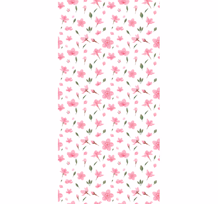 Persiana enrollable floral delicado patrón rosa - TenVinilo