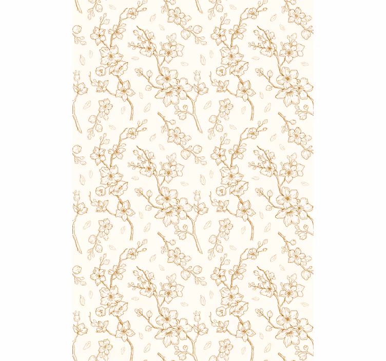 Persiana enrollable flores patrón de flores beige simple - TenVinilo