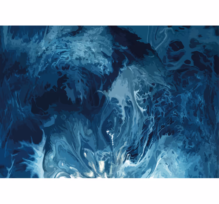 Estor baño Tonos azules ondas de acuarela - TenVinilo