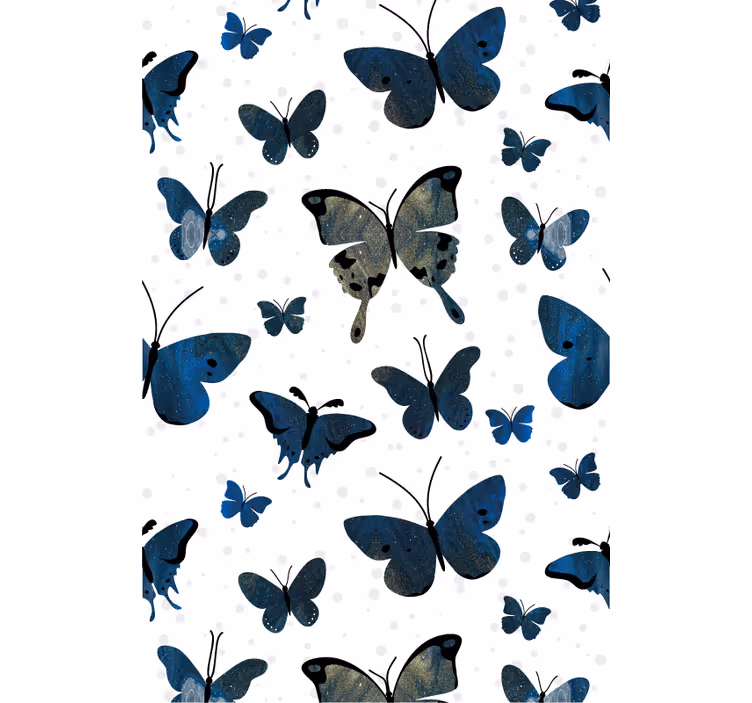 Persiana enrollable mariposa inspiración azul y beige - TenVinilo