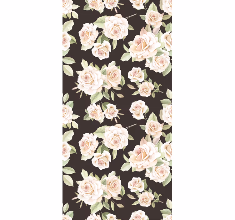 Persiana enrollable floral elegante tema de rosas - TenVinilo