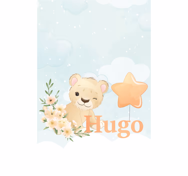 Persiana enrollable para bebé cachorro de león personalizado - TenVinilo