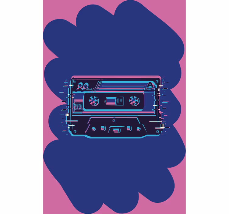 Persiana enrollable geek ilustración de casete retro - TenVinilo