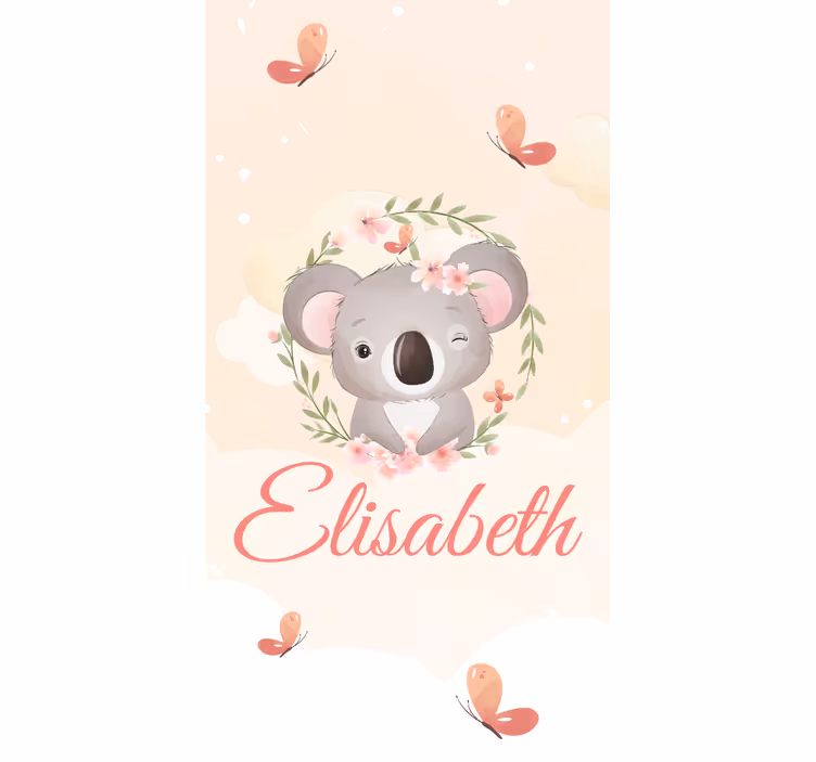 Persiana enrollable infantil koala bebé con nombre - TenVinilo
