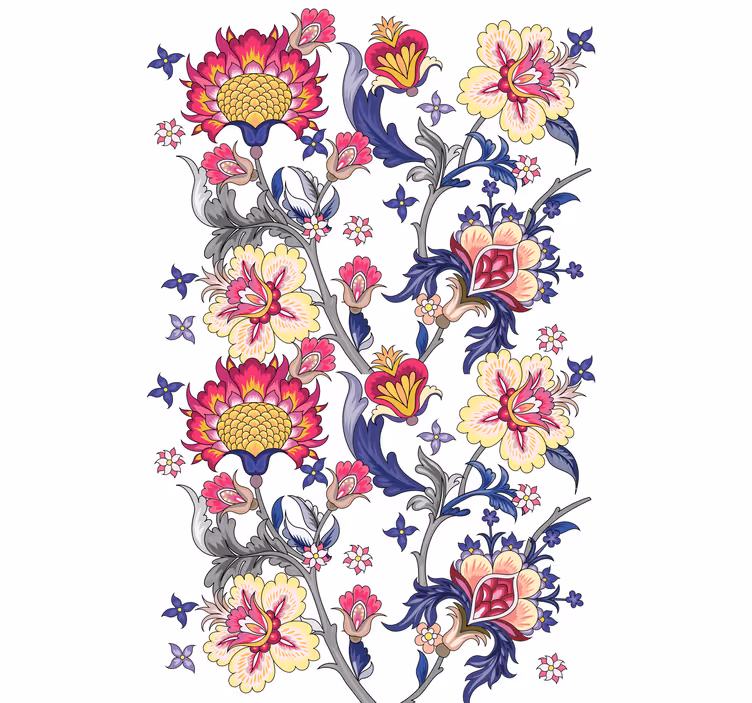 Persiana enrollable floral arreglo floral vibrante - TenVinilo