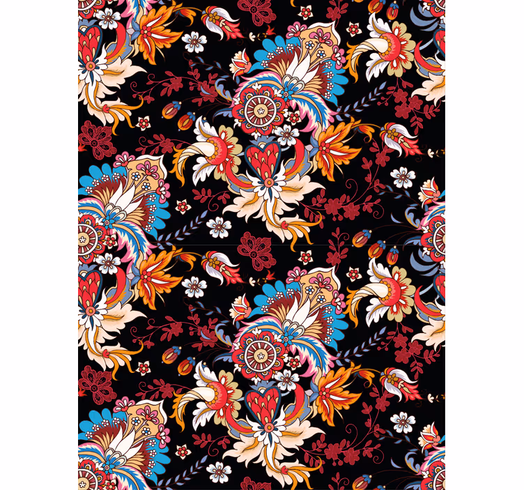 Persiana enrollable floral con motivo floral vibrante - TenVinilo