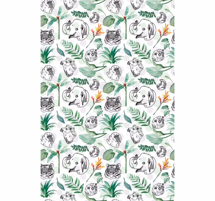 Persiana enrollable infantil animales de la selva verde - TenVinilo