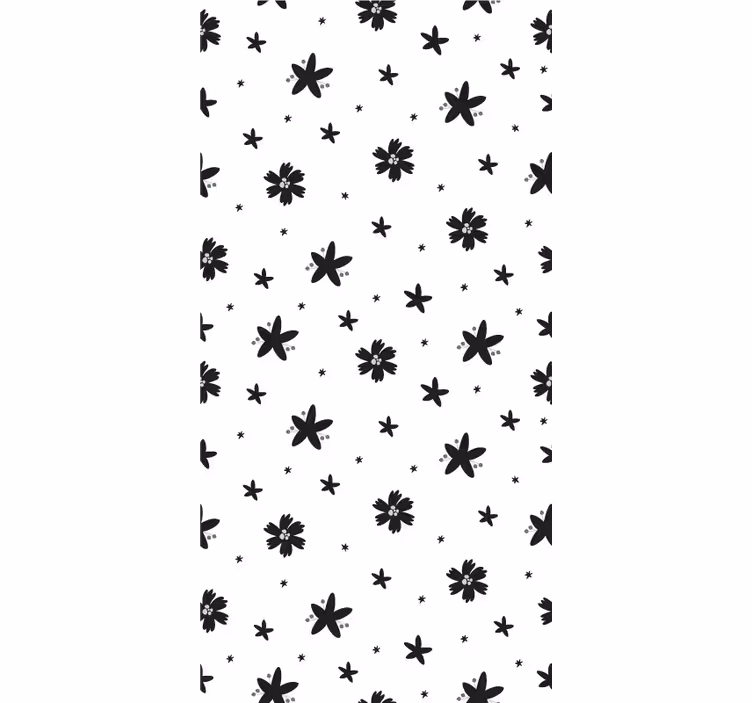 Estor habitación juvenil Tinta blanco y negro floral - TenVinilo