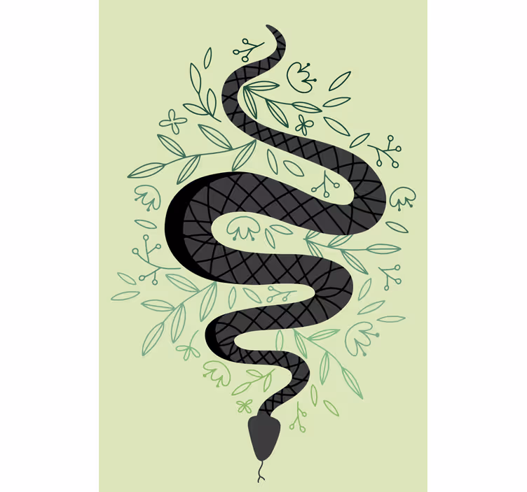 Persiana enrollable animales serpiente con hojas - TenVinilo